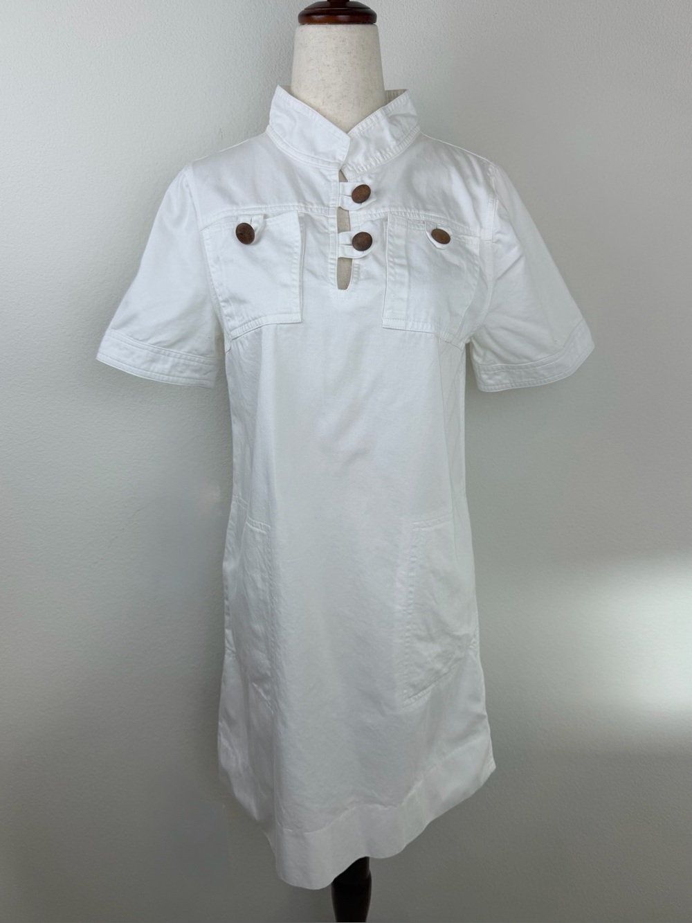 CK Bradley White Cotton Mini Dress Size Small
